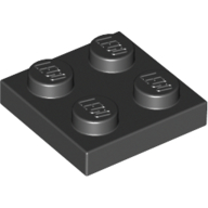 LEGO Tanier 2x2 Čierna 302226 3022 - 12 ks