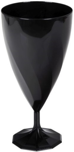 Plastové poháre na víno, ČIERNA, 200 ml, 6 kusov, opakovane použiteľné