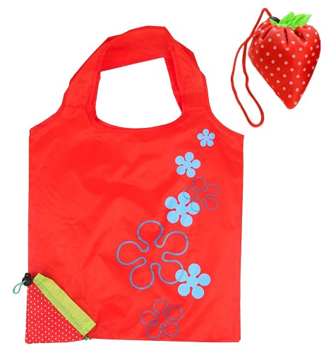 Y3 Eko nákupná taška STRAWBERRY, skladacia, kruhová