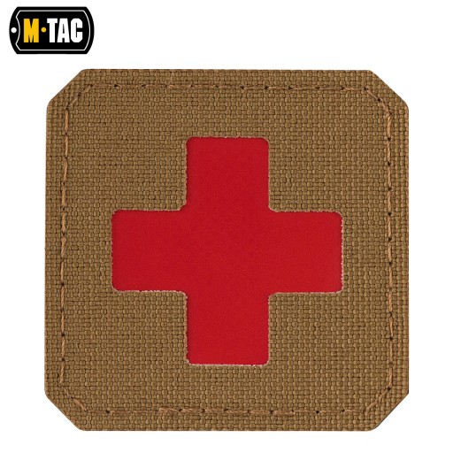Nášivka na suchý zips MEDIC CROSS LASER CUT M-TAC Medyka Cross Multicam - červená