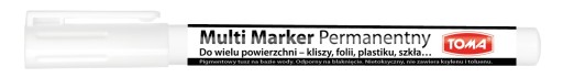 PERMANENTNÝ ZNAČOVAČ 1,5 MM BIELE TO-33301 TOMA na CD sklo plast kov