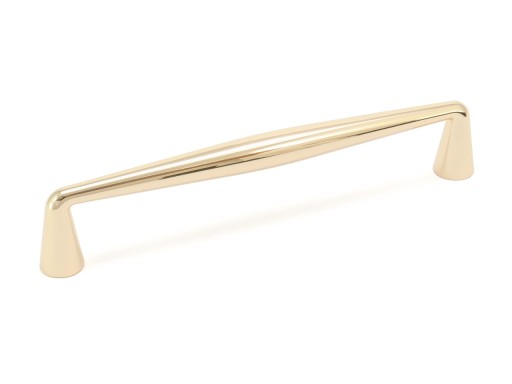 ZLATÁ LESKNUTÁ KOVOVÁ NÁBYTKOVÁ ÚCHYTKA, ZAOBLÁ LINEA 160 MM / 172 MM