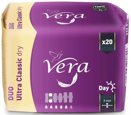 Vera hygienické vložky bez krídel Duo Ultra CLASSIC Dry Day 20 ks.