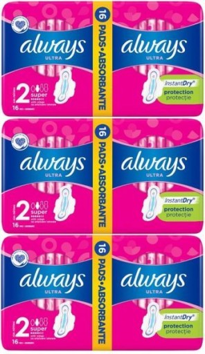 VŽDY Ultra Super Plus hygienické vložky 16 ks.