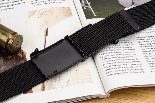 Pánsky vojenský opasok BLACK MILITARY Webbing