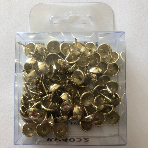 GOMBÍKY ČALÚNNE zlaté špendlíky 11,3 mm - 75 ks