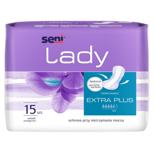 SENI LADY EXTRA PLUS urologické vložky pre ženy 15 ks. nasiakavosť 4,5/6