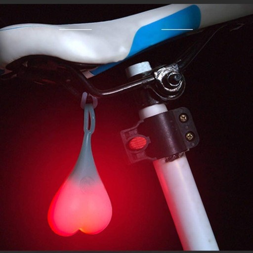 BICYKLOVÁ LAMPA SRDCE VAJÍČKA SILIKÓNOVÁ LED zadná