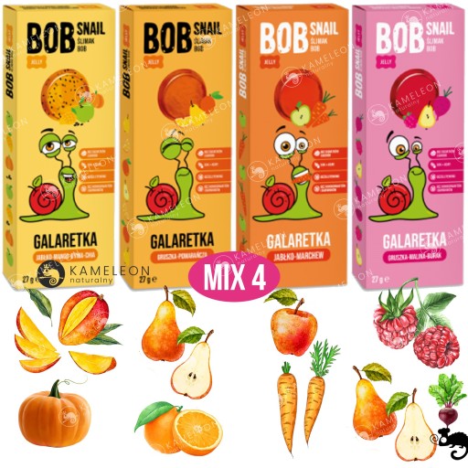 SNAIL BOB RELÉ ŽELÉ ovocný snack bez cukru HRUŠKA MALINA 27g