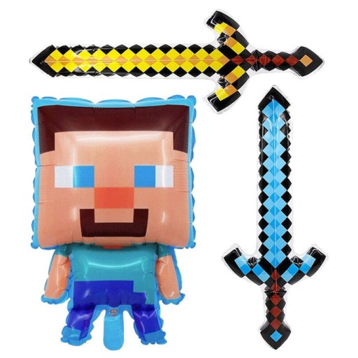 MINECRAFT NAFUKOVACÍ MEČ SET 2KS BALÓN MAN