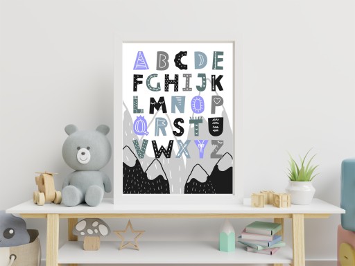Grafický plagát pre deti A3 abeceda s vrchnými písmenami