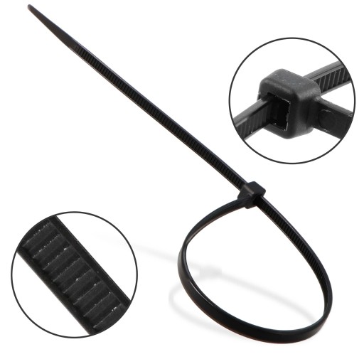 100x sťahovacie pásky Káblové pásky Zipsy 3,6 x 250 mm Silné UV sťahovacie pásky