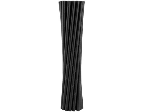 Papierové Black TUBES Eco slamky na pitie 12 kusov 19,7 cm BIO EKOLOGICKÉ