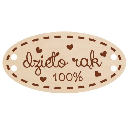 Ozdobný gombík PRÁCE RÚK dekor 100% OVÁL 20 kusov