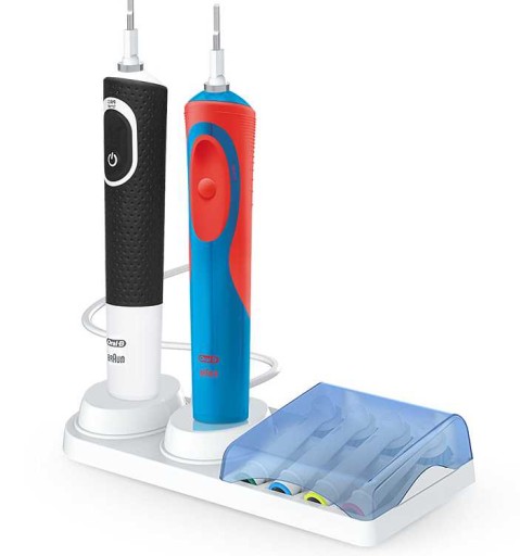 STOJAN NA 4x HLAVU A 2x ZUBNÉ KEFKY ORAL-B S KLAPKOVOU ORGANIZÁTORA
