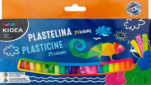 PLASTICINA 24 kusov INTENZÍVNE NEÓNOVÉ FARBY JEMNÁ KIDEA