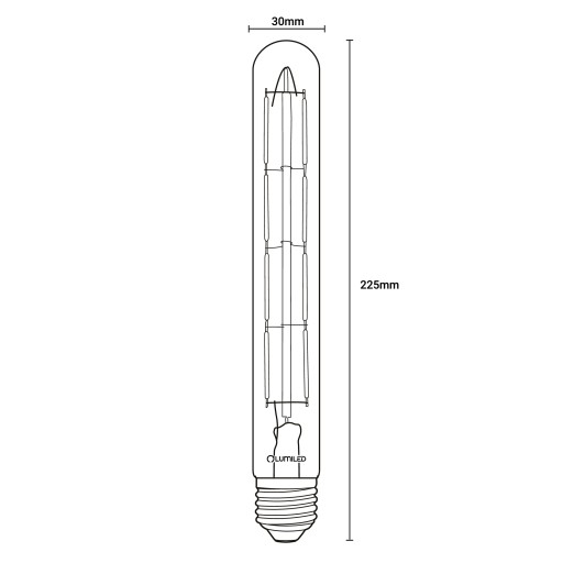 LED žiarovka E27 TUBA T30 8W = 65W 3000K LUMILED