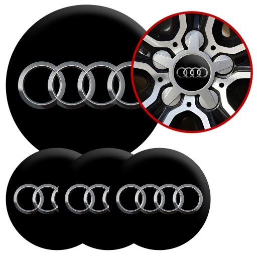 4 Emblémy Krytky ráfikov Kryty kolies Kolesá AUDI TOP SET 56mm