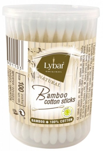 Lybar Mattes bambusové kozmetické tyčinky 100 ks