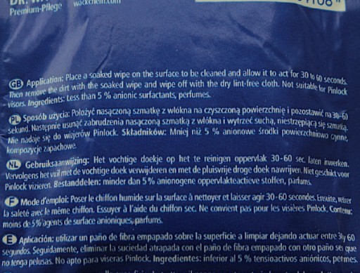 VISIER HELMET CLEANER S100 Utierka na prilbu