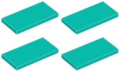 LEGO TILE 87079 2x4 TILE tyrkysová (4g) 4 ks