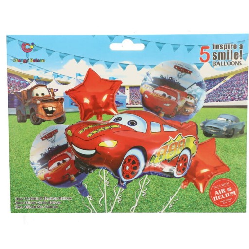 SET AUTÍČK ZIGZAK MCQUEEN BALÓN 5 KS
