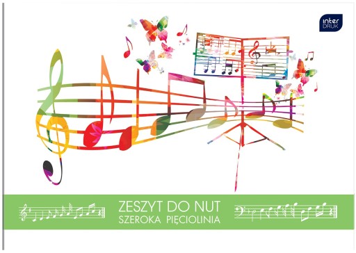 Hudobný zošit, široká linka, B5, mix, 16 listov, medzitlač