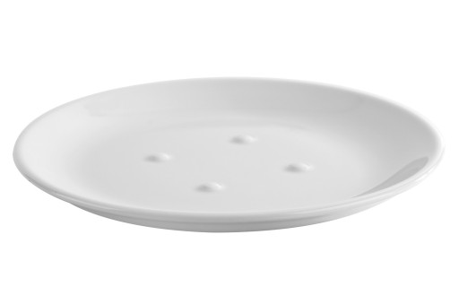 Podšálka, tanier na šálky, biely dezertný tanier, 16,5 cm, s NN bodkami