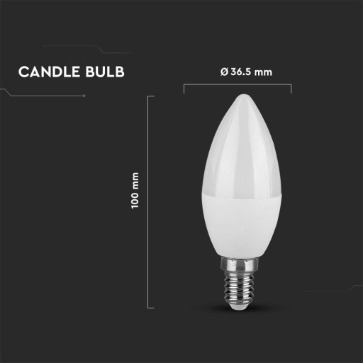 LED žiarovka C35 svetelný zdroj SVIEČKA E14 4,5W 4000K 470lm SMD VT-1855-N