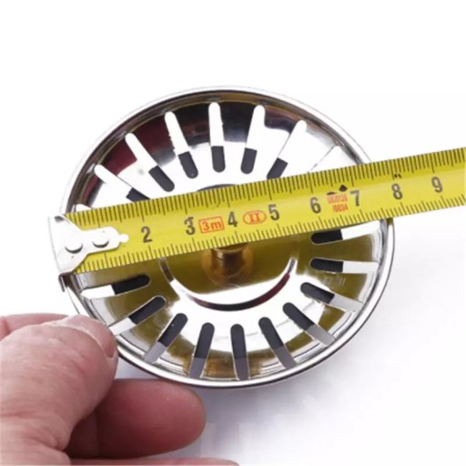 KOVOVÁ ZÁSTRČKA NA DREZ, VEĽKÉ SITKO, ODNÍMATEĽNÉ KLIKNUTÍM, 78MM
