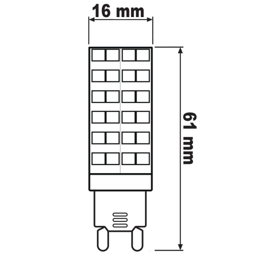 LED CAPSULE žiarovka MINI G9 7W = 60W 6500K STUDENÁ FARBA SMD 230V LUMILED
