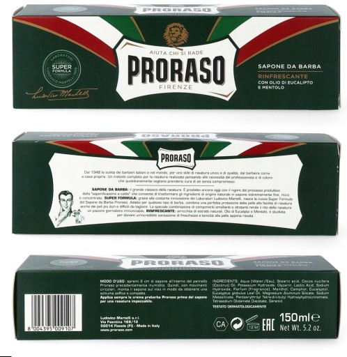 PRORASO Krém na holenie Eukalyptus zelený 150 ml