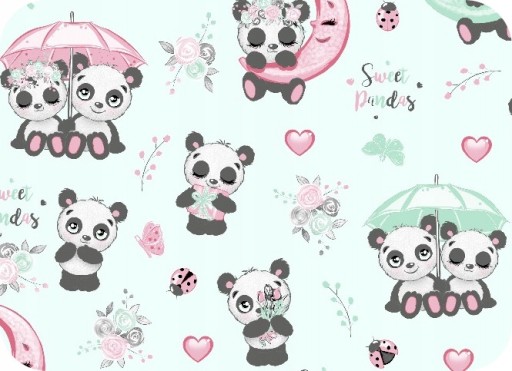 Flanelová plienka 60x40 Panda Mint