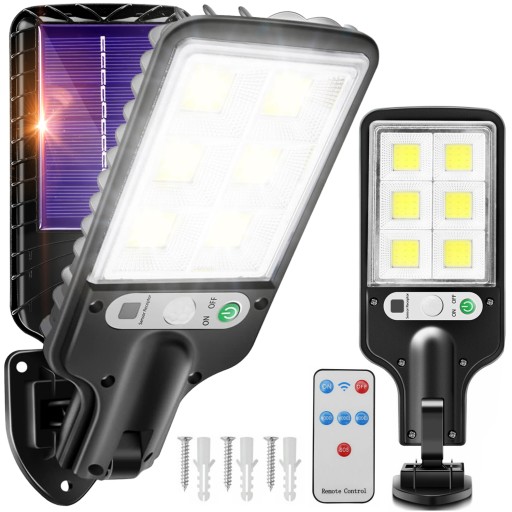 VÝKONNÁ LED SOLARNÁ LAMPA, SNÍMAČ POHYBU SÚMRAK