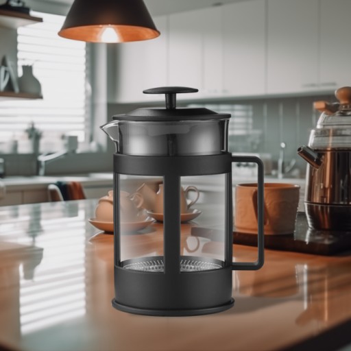 Sklenený piestový lúhovač 350 ml so sitkom na kávu čaj bylinky Brocca BR-8976
