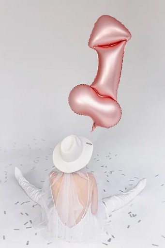 Hen Party Balloons Penis dekorácie z ružového zlata Wacek 112cm 1 kus