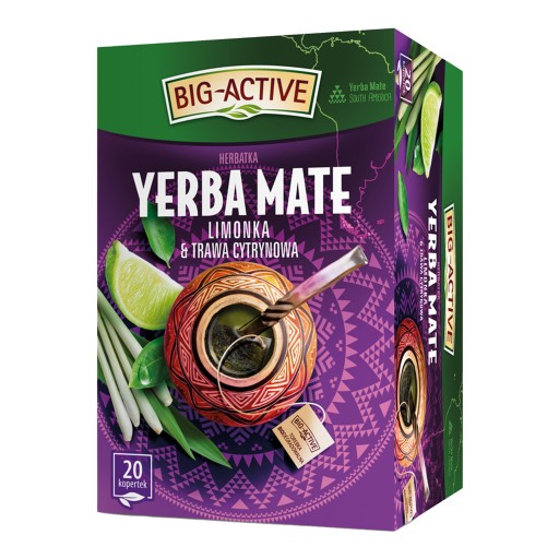 BIG ACTIVE čaj YERBA MATE LIMETKA a citrónová tráva 20 OBÁLOK