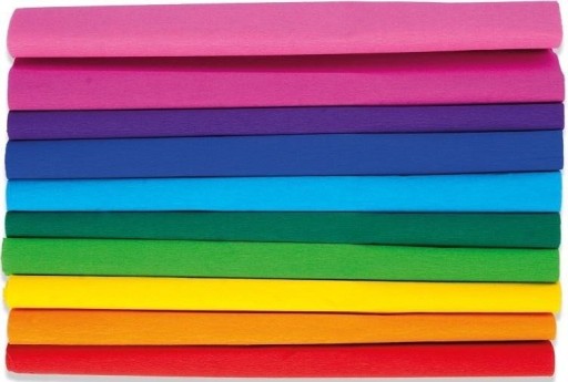 HAPPY COLOR Krčený hodvábny papier 25x200 Rainbow 10 roliek