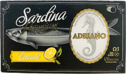 SARDINKY V SLNEČNICOVOM OLEJI S CITRÓNOM 90 G ADRIANO