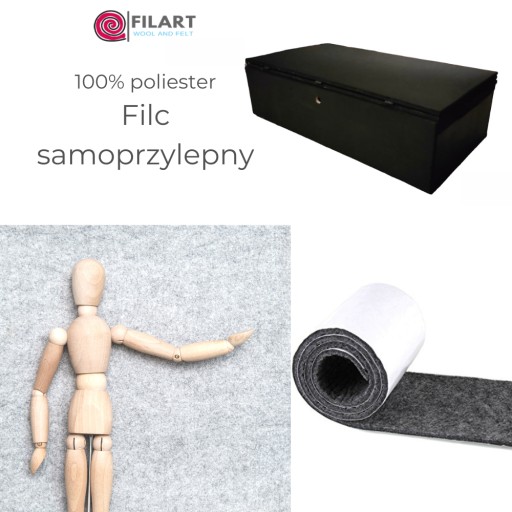 Plsť 2mm, samolepiaca, šírka 150cm, 0,1m - čierna