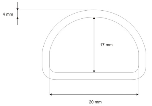 Kovový polkruh na D Ring taštičku 20 mm - 5 ks.