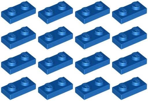 LEGO PLATE 3023 1x2 modrá NOVINKA (6g) 16 ks.