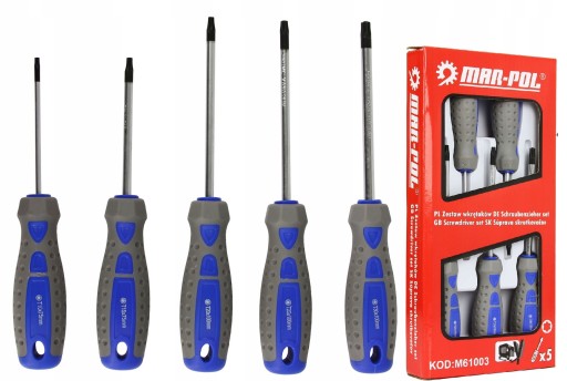 SET SKRUTKOVAČOV 5 kusov TORX SKRUTKOVAČOV