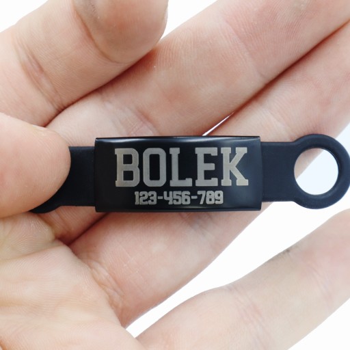 Rozšíriteľná gumená identifikačná značka Univerzálny identifikátor psa Black Safe