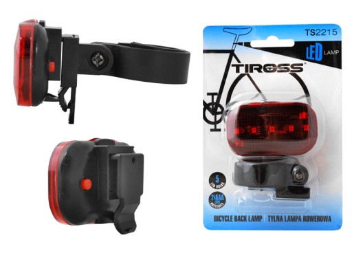 Zadné svietidlo na bicykel 5 LED TS-2215