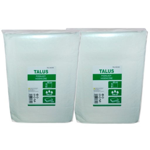 TALUS Jednorazové hygienické vložky 60x60cm 25ks absorpčné podložky 500ml