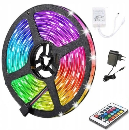 Vodotesný RGB LED pásik 5 metrov + napájanie diaľkového ovládača