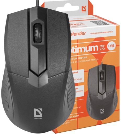 Defender OPTIMUM MB-270 optická drôtová myš 1000dpi 3P čierna