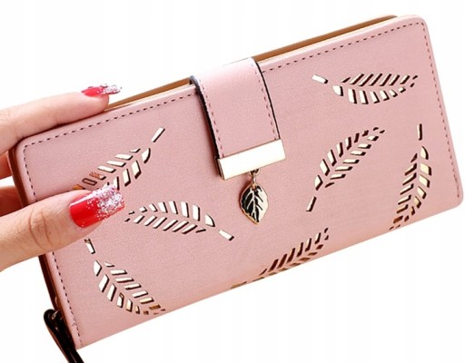 Dámska kožená peňaženka s dvojitým zipsom Pink Coin Card Large