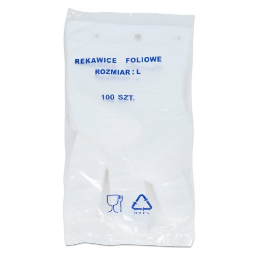 HDPE jednorazové plastové ochranné šmykové rukavice 100 kusov